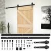 vidaXL Skyded&oslash;r Naturfarvet og sort 100 x 210 cm Massivt fyrretr&aelig;