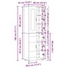 vidaXL Highboard FLORIN Sonoma eg 60 x 35 x 182 cm Konstrueret tr&aelig;