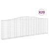 vidaXL buede gabionkurve 20 stk. 400x30x120/140 cm galvaniseret jern