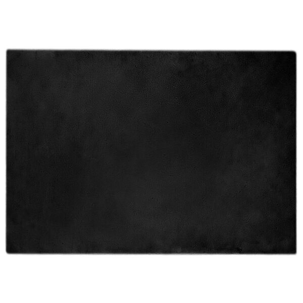 vidaXL Faux Kanin Pels T&aelig;ppe Olite Sort 140 x 200 cm Polyester