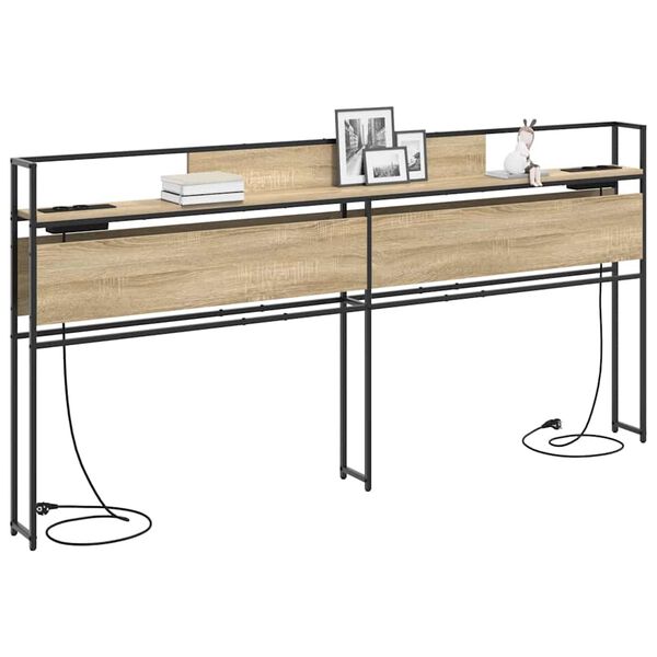 vidaXL Opbevaringshovedgavl med hylde Sonoma-eg 180 cm Konstrueret tr&aelig;