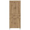 vidaXL Highboard med skuffe 2 pcs Artisan Egetr&aelig; Konstrueret tr&aelig;