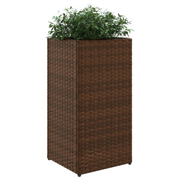 vidaXL plantekasse 30x30x60 cm polyrattan brun