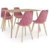 vidaXL spisebordssæt 5 dele lyserød