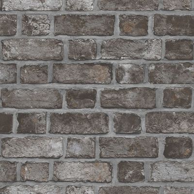 Noordwand tapet Homestyle Brick Wall sort og grå