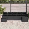 vidaXL Havesofa S&aelig;t med pude 7 pcs Sort Poly rattan
