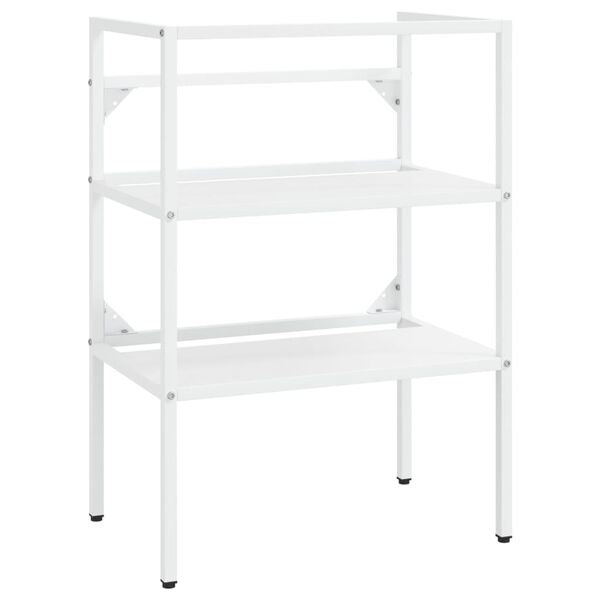 vidaXL indbygget håndvask på stel jern hvid