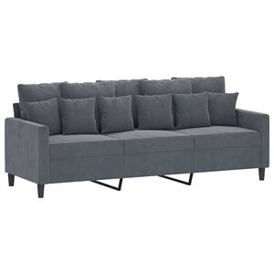 vidaXL 3-personers sofa 180 cm fl&oslash;jl m&oslash;rkegr&aring;
