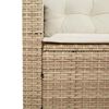 vidaXL havesofa med bord og hynder L-formet polyrattan beige