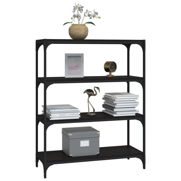 vidaXL bogreol 80x33x100 cm konstrueret træ og stål sort