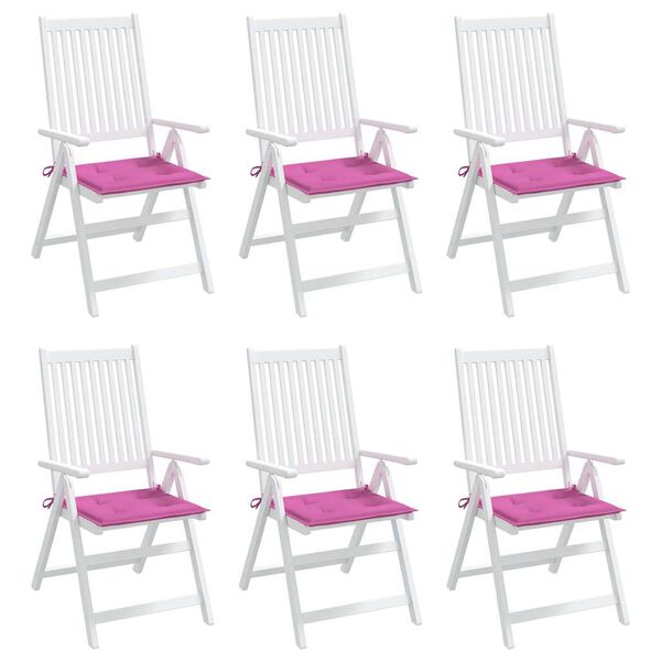 vidaXL hynder til havestol 6 stk. 50x50x4 cm stof pink