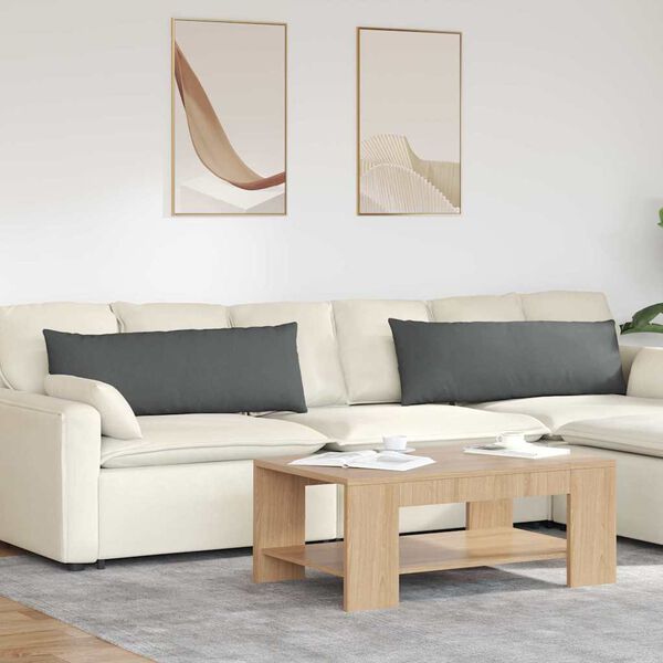 vidaXL Sofapuder 2 pcs Mørkegrå 120 x 40 cm Stof