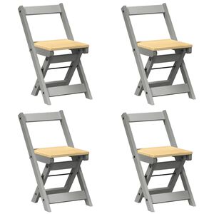vidaXL Klapstole 4 stk. "Corona" Gr&aring; Massivt Tr&aelig; Fyrretr&aelig;