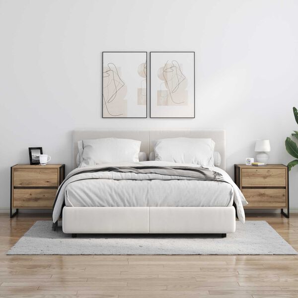 vidaXL Sengebord Artisan eg 50 x 39,5 x 50 cm Konstrueret tr&aelig;