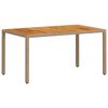 vidaXL havebord 150x90x75 cm polyrattan og massivt akacietr&aelig; beige