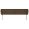 vidaXL sengegavl med kanter 163x23x78/88 cm stof m&oslash;rkebrun