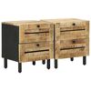 vidaXL Sengebord 2 stk. Naturfarvet 40 x 33 x 46 cm Massivt mangotr&aelig;