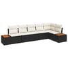 vidaXL Havesofa S&aelig;t 6 stk. Sort Poly rattan