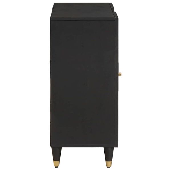 vidaXL Sideboard med hylde Sort 90 x 33 x 75 cm Massivt mangotræ