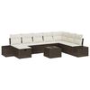 vidaXL Havesofa S&aelig;t med pude 9 pcs Brun polyrattan