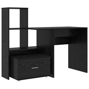 vidaXL Bord Sort eg Konstrueret tr&aelig; 131,5 x 50 x 106,5 cm