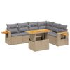 vidaXL sofas&aelig;t til haven 7 dele med hynder polyrattan beige