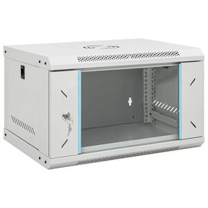 vidaXL 6U v&aelig;gmonteret netv&aelig;rksskab 19" IP20 53x40x30 cm