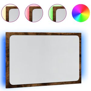 vidaXL badev&aelig;relsesspejl m. LED 60x8,5x38 cm konstrueret tr&aelig; sonoma-eg