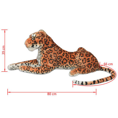 vidaXL tøjdyr leopard XXL plysstof brun
