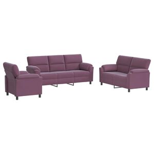 vidaXL Sofa S&aelig;t 3 pcs Lilla Fl&oslash;jl