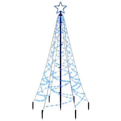 vidaXL juletræ med spyd 200 LED'er 180 cm blå