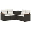 vidaXL Sofa S&aelig;t 5 stk. Sort og Cremehvid Poly Rattan og St&aring;l