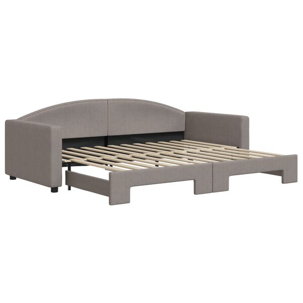 vidaXL daybed med udtr&aelig;k 90x200 cm stof gr&aring;brun