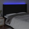 vidaXL sengegavl med LED-lys 183x16x118/128 cm stof sort