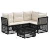 vidaXL Havesofa S&aelig;t 5 stk. Sort polyrattan
