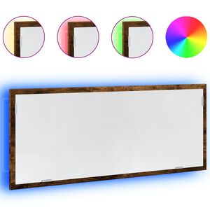 vidaXL badev&aelig;relsesspejl m. LED 100x8,5x37 cm konstrueret tr&aelig; brunt eg