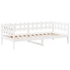 vidaXL daybed med tag 80x200 cm massivt fyrretr&aelig; hvid