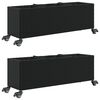 vidaXL plantekasser 2 stk. med hjul 107x32x38 cm polyrattan sort