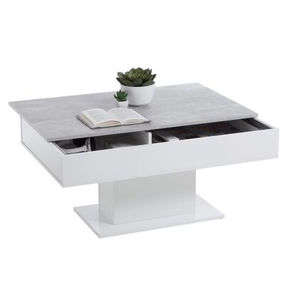 FMD sofabord betongrå og hvid