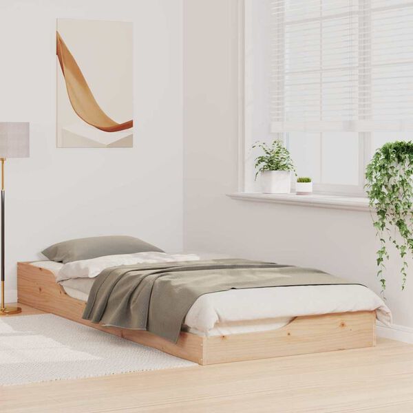 vidaXL Sengestel Brun 80 x 220 cm Massiv fyrretræ