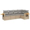 vidaXL sofas&aelig;t til haven 5 dele med hynder polyrattan beige