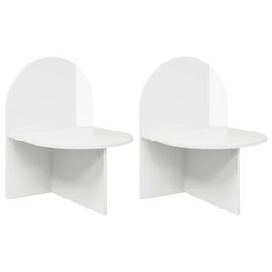 vidaXL Sengebord 2 pcs Hvid h&oslash;jglans 48 x 49 x 65 cm Konstrueret tr&aelig;