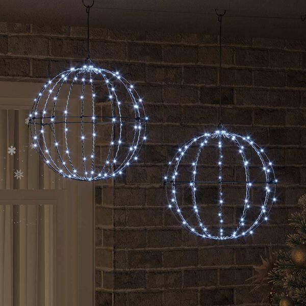 vidaXL Bold med 192 LED'er 2 pcs Kold hvid 40,5 x 40,5 x 42 cm Metal