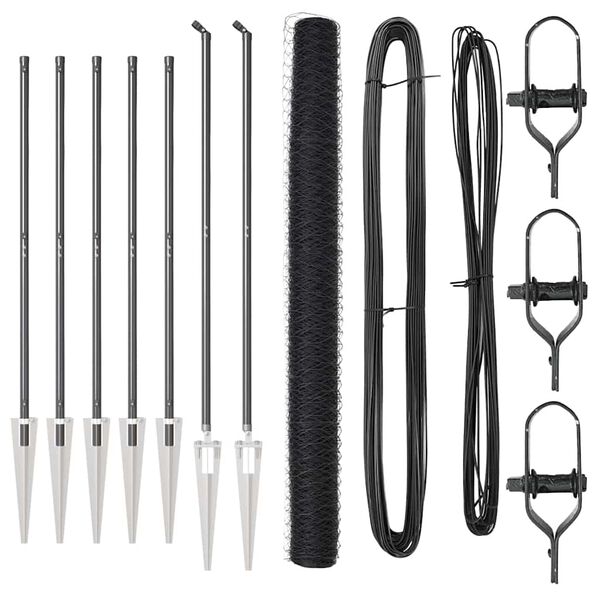 vidaXL Hegnsp&aelig;l Gr&aring; 10 x 1,6 m (36 mm net) St&aring;l og PVC