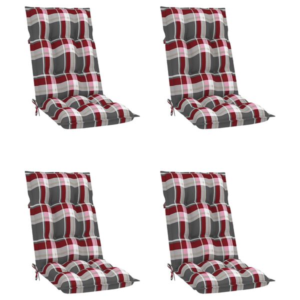 vidaXL positionsstole 4 stk. med hynder massivt teaktr&aelig;