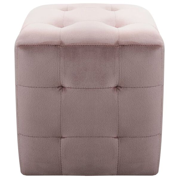 vidaXL puf 2 stk. 30 x 30 x 30 cm fløjlsstof pink