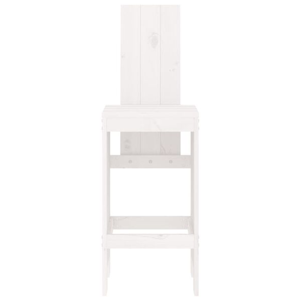vidaXL barstole 2 stk. 40x42x120 cm massivt fyrretræ hvid