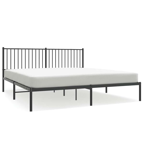 vidaXL sengeramme med sengegavl 183x213 cm metal sort