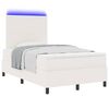 vidaXL LED Box Spring Bed Creme og hvid 120 x 200 cm Velourstof