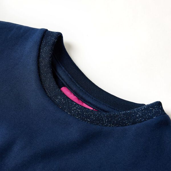 Langærmet kjole til børn str. 104 marineblå